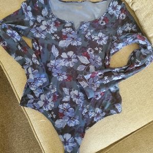 New Victoria Secret Pink floral bodysuit top